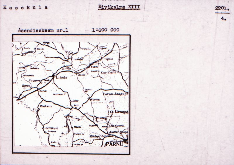 Negatiiv. Kaseküla. Kivikalme XIII.
Ü.p. 1976.