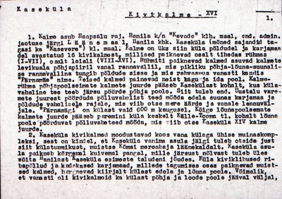 Negatiiv. Kaseküla kivikalme XVI.
Ü.p. 1976.  similar photo