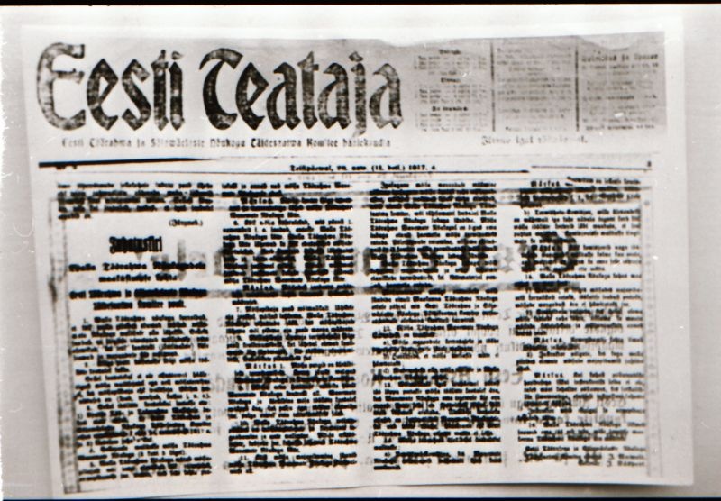 Negatiiv. 1917. a sündmusi Haapsalus ja selle ümbruses kajastav materjal. Ümberpildistus trükisest. Ümberpildistas Mihail Naumov, 1987.