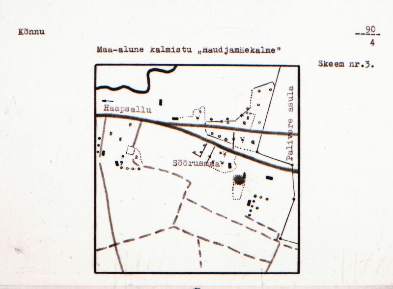 Negatiiv. Kõnnu. Maa-alune kalmistu. Haudjamäe kalme.
Ü.p. 1976.