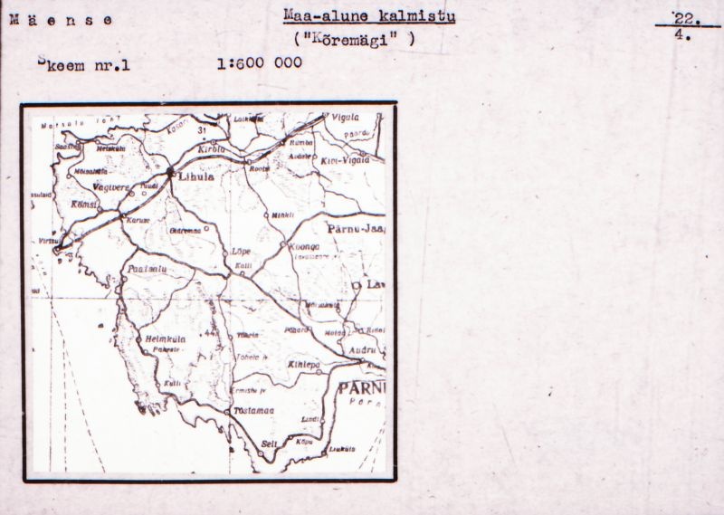 Negatiiv.  Mäense. Maa-alune kalmistu "Kõremägi".
Ü.p. 1976.