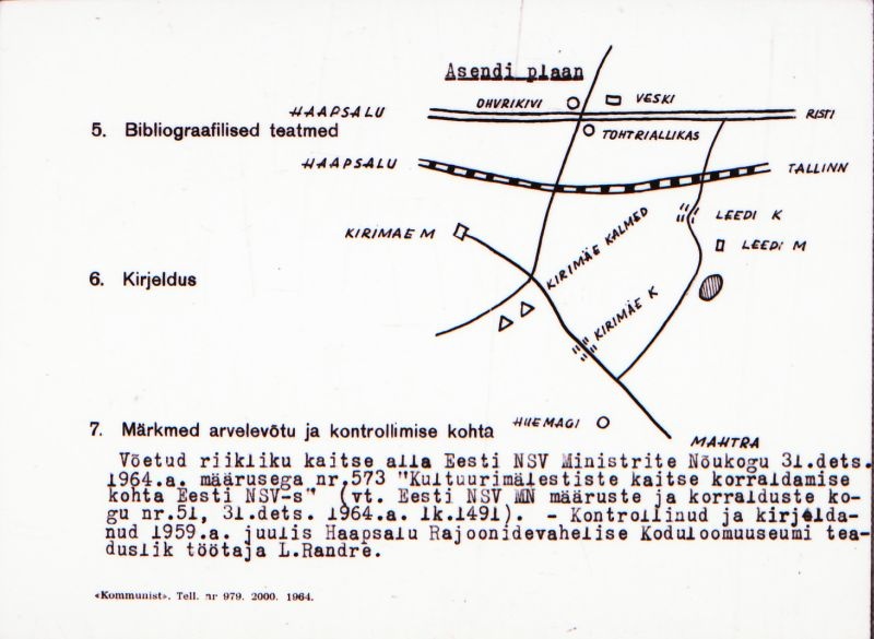 Negatiiv. Kedre. Linnamägi "Hallimägi".
Ü.p. 1976.