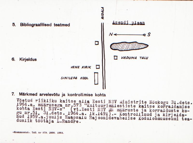 Negatiiv.  Panga. Pangamäe kalme.
Ü.p. 1976.