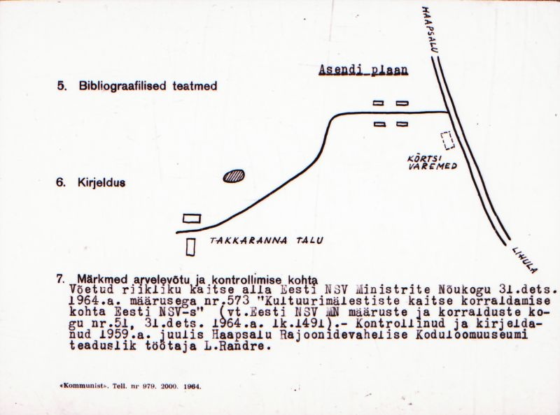 Negatiiv.  Raana küla. Ohvrikivi.
Ü.p. 1976.