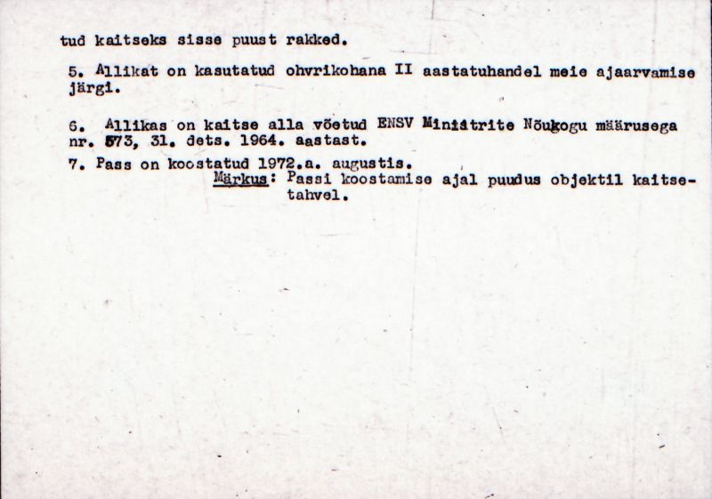 Negatiiv.  Meelva. Ohvriallikas.
Ü.p. 1976.