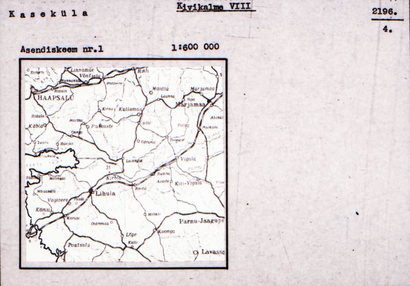 Negatiiv. Kaseküla. Kivikalme VIII.
Ü.p. 1976.