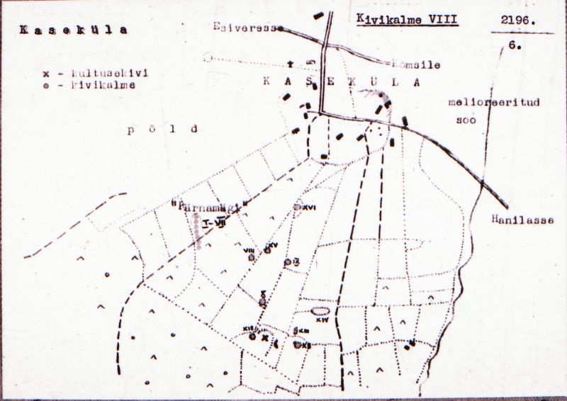 Negatiiv. Kaseküla. Kivikalme VIII.
Ü.p. 1976.