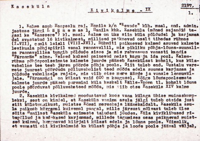 Negatiiv. Kaseküla. Kivikalme IX.
Ü.p. 1976.  duplicate photo