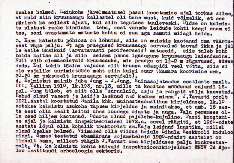 Negatiiv.  Kohatu. Möldri tl. Maa-alune kalmistu.
Ü.p. 1976.