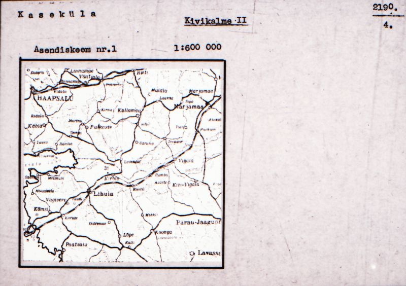 Negatiiv. Kaseküla. Kivikalme II.
Ü.p. 1976.