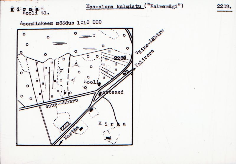 Negatiiv. Kirna. Maa-alune kalmistu ("Kalmumägi").
Ü.p. 1976.