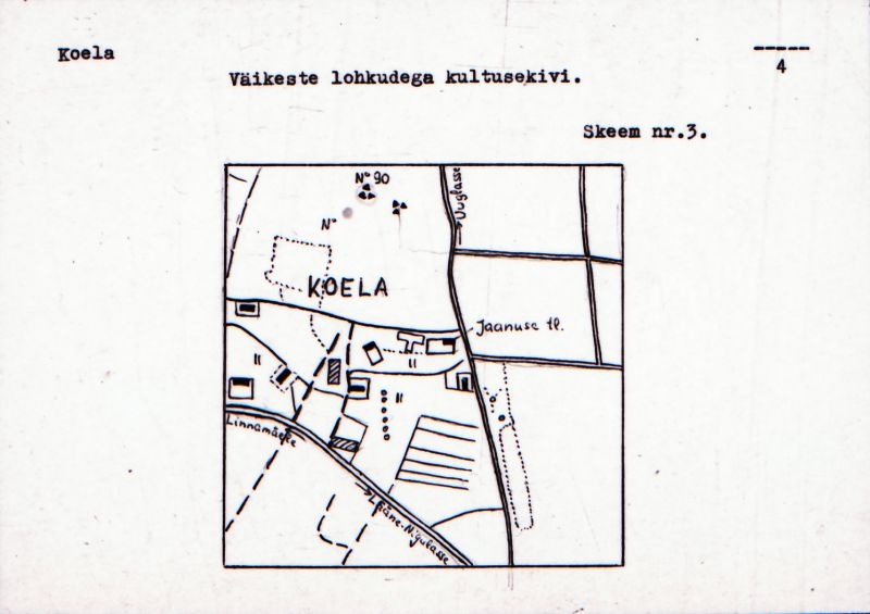 Negatiiv. Koela väikeste lohkudega kultusekivi.
Ü.p. 1976.