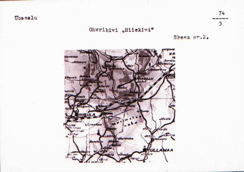 Negatiiv. Uuesalu. Ohvrikivi "Hiiekivi".
Ü.p. 1976.