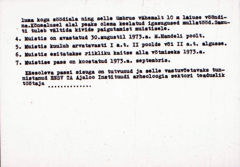 Negatiiv. Uugla kivikalme.
Ü.p. 1976.