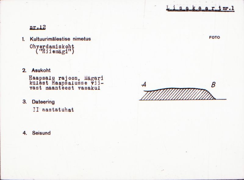 Negatiiv.  Mägari. Ohverdamiskoht "Hiiemägi".