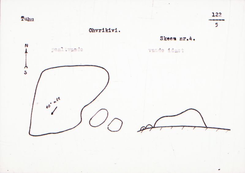 Negatiiv.  Tuhu. Ohvrikivi. 
Ü.p. 1976.