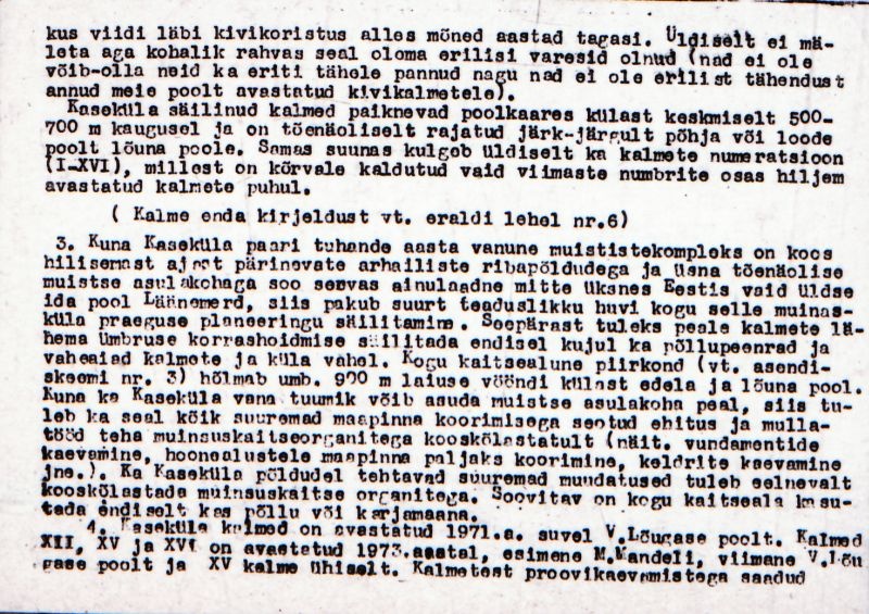 Negatiiv. Kaseküla. Kivikalme II.
Ü.p. 1976.