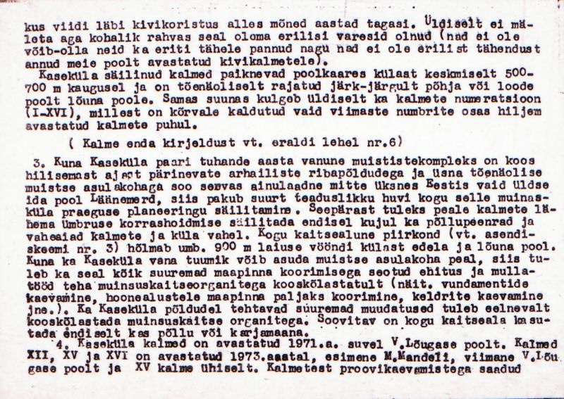 Negatiiv. Kaseküla. Kivikalme V.
Ü.p. 1976.