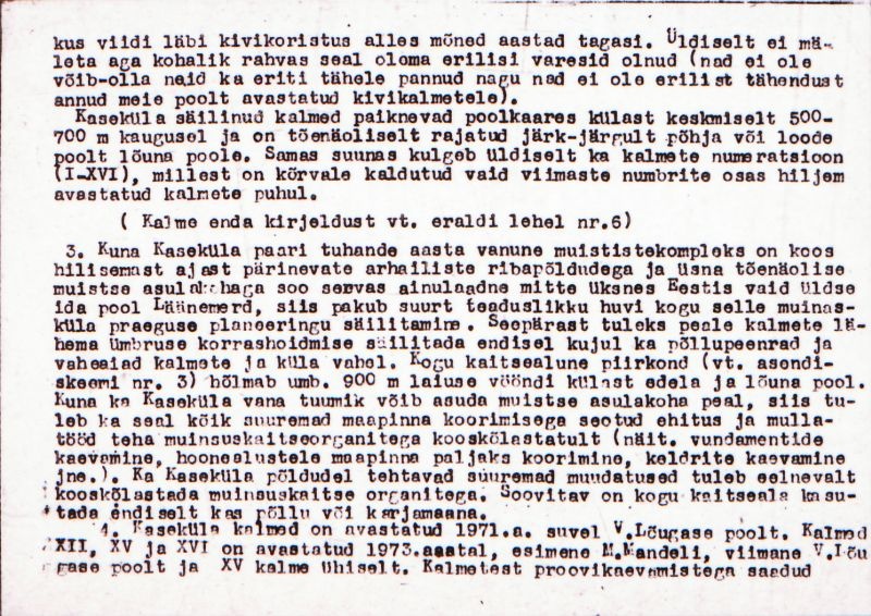Negatiiv. Kaseküla. Kivikalme IX.
Ü.p. 1976.