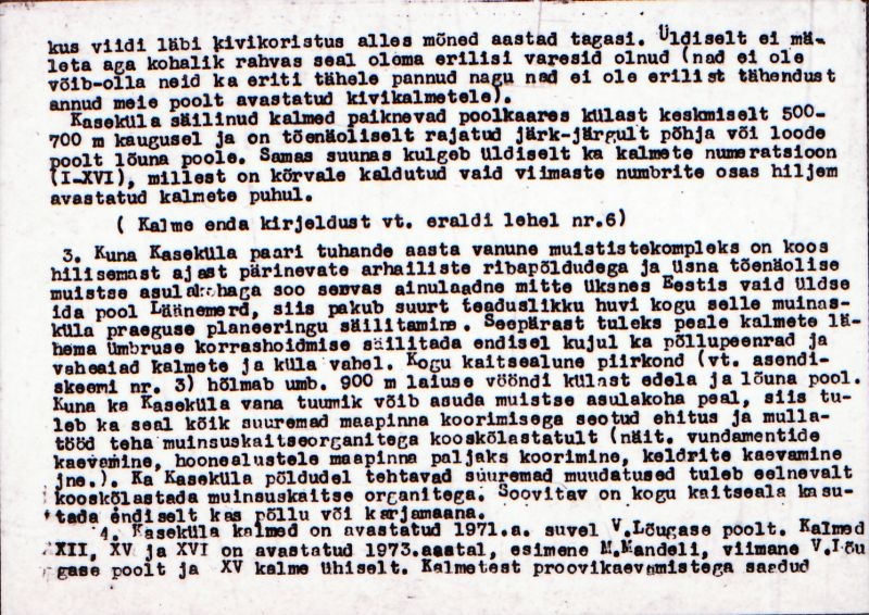 Negatiiv. Kaseküla. Kivikalme X.
Ü.p. 1976.
