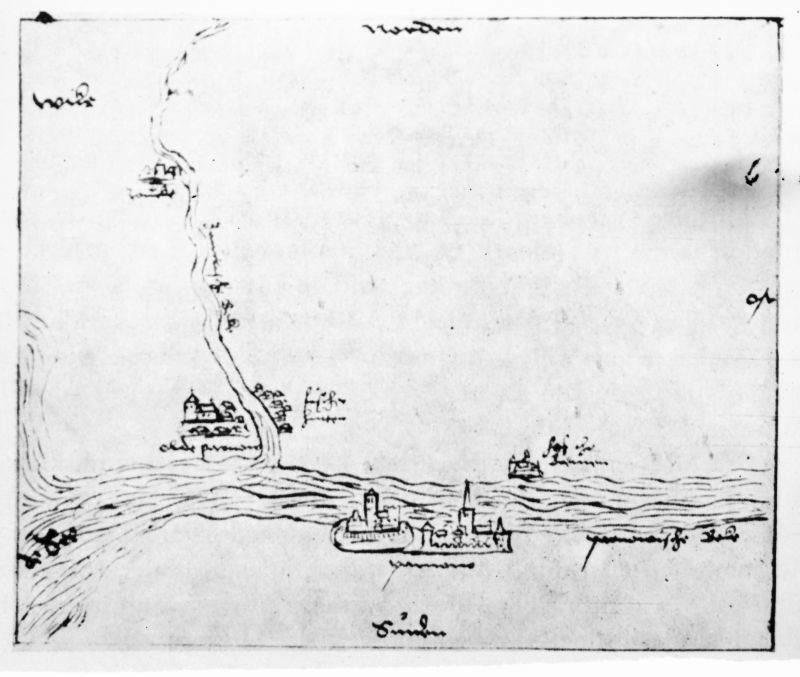 Negatiiv. Pärnu jõe suudme kaart XVI saj.
Kopeerija: M.Arro , 1964.