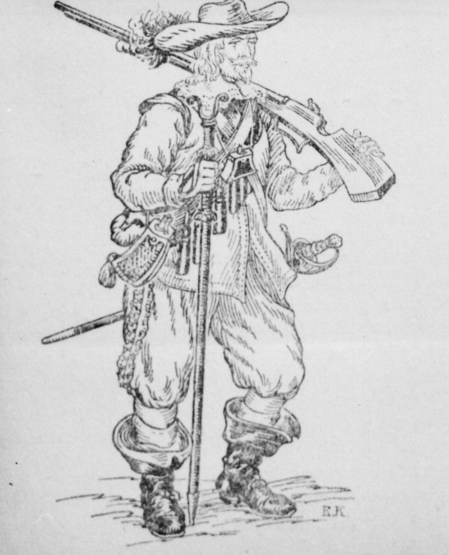 Negatiiv. Prantsuse musketär XVII saj.
Kopeerija: M.Arro , 1964.