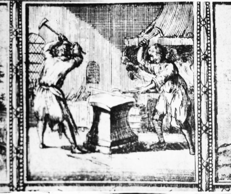Negatiiv. Sepad tööl. Tundmatu kunstniku joonise järgi 1713.
Kopeerija: M.Arro , 1964.