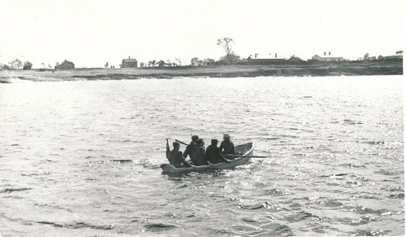 Photo. Military veterans are flying boat to Osmussaar in 1975.
Photo: Karl Õismaa.