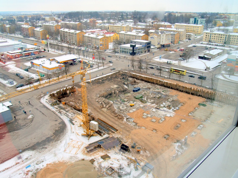 Kaubanduskeskuse Tasku ehitusplats. Tartu, 2007.