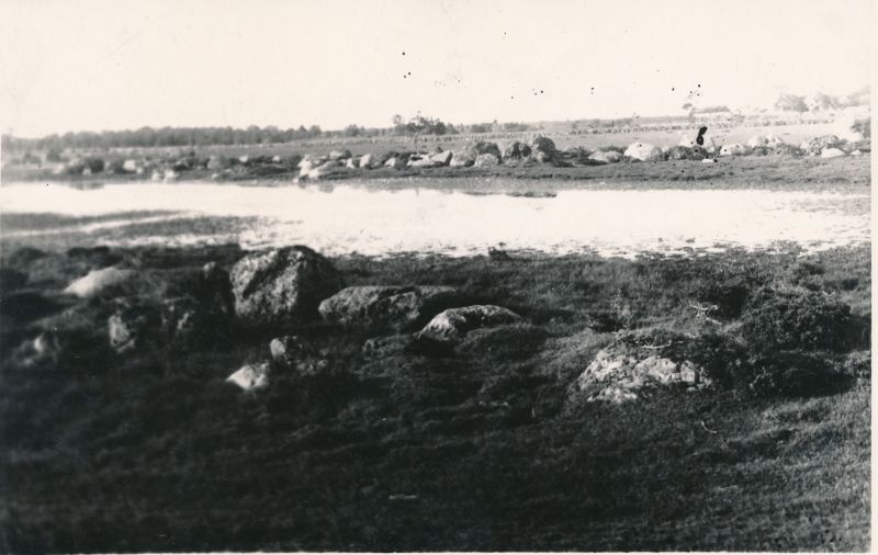 Photo. Osmussaar. Church on the shore of a small lake, near the village. View of the edel. 31.08.1927. Photographer. G. Vilbaste.