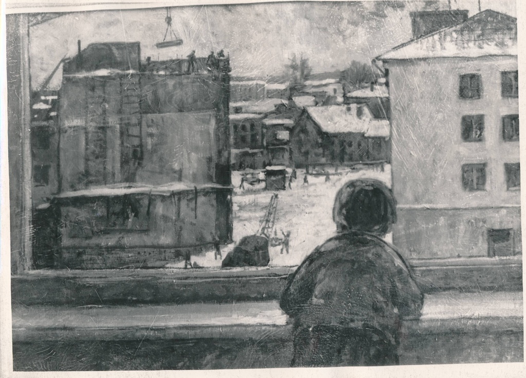Fotokoopia. Ilmar Malin, õlimaal "Uues kodus". 1961