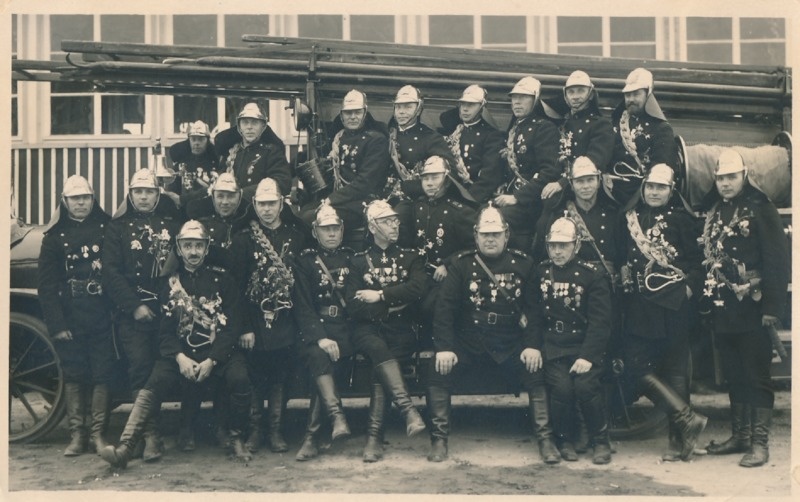 Tartu vabatahtlik tuletõrjeühing: ronijate jaoskonna liikmed.  Tartu, 1920-1930.