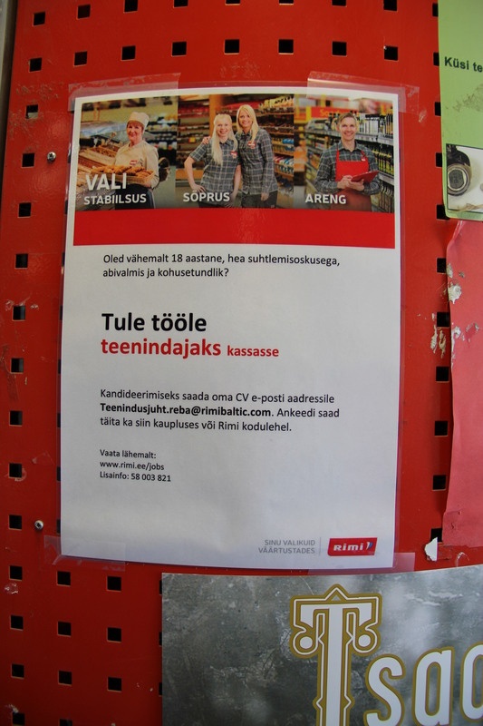 Digifoto. Rebase Rimi hüpermarket, Rimi töökuulutus - reklaam. Tartu, 2018.