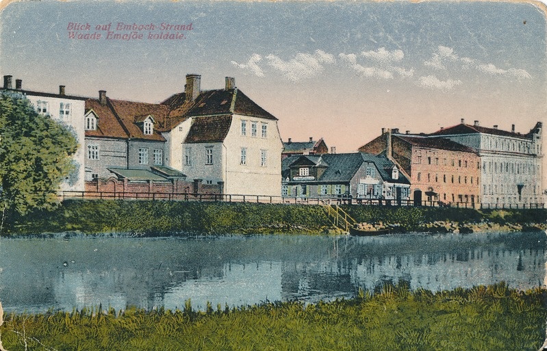 Emajõgi. Kalda t: Treffneri gümnaasium, hotell Bellevue. Tartu, 1919.