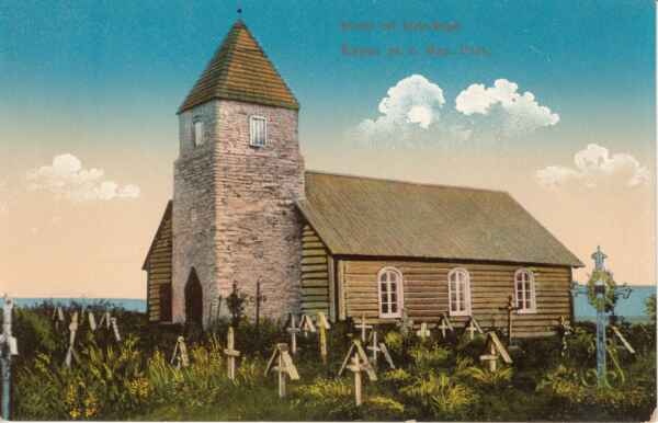 Postcard Väike -Pakri church