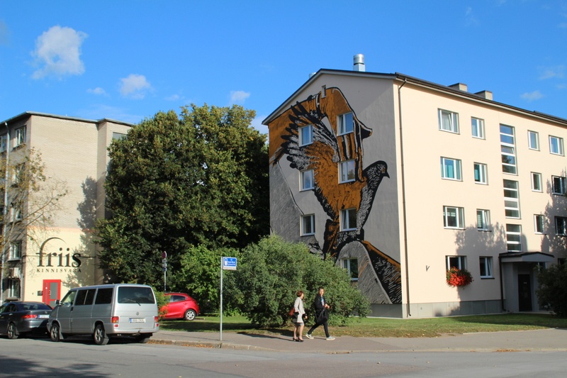 Pepleri 10. Grafiti / seinamaaling "Naine tuviga". Tartu, 2019.