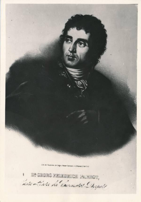 Portreefoto. George Frederic Parrot. Kügelgeni maali järgi P. Smirnoffi joonistatud.