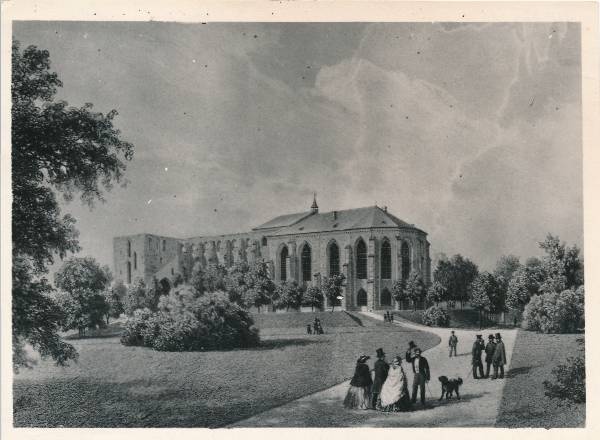 Fotokoopia teosest. Tartu Toomemägi ja Toomkiriku varemed 1860.a.