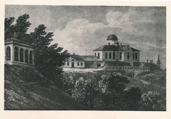 Tartu linnavaade. Tähetorn. A.P. Clara akvatinta 1821.a.