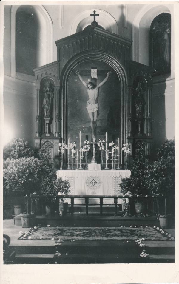 Tartu linnavaade. Ülikooli kiriku altar. 20. sajandi algus.