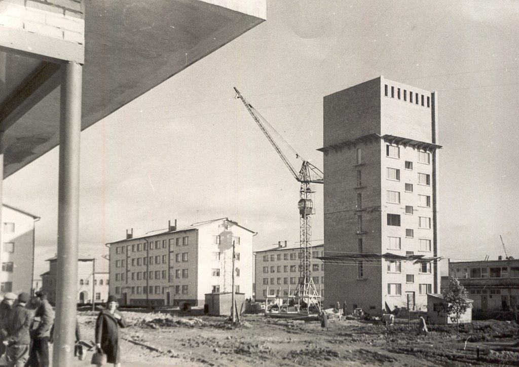 Foto. Võru kesklinna ehitamine 1962.a. sügisel.