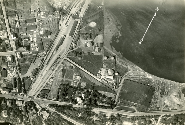 Tallinn air view from the beginning of Kadrioru to the construction of Narva mnt and port territory and the stadium