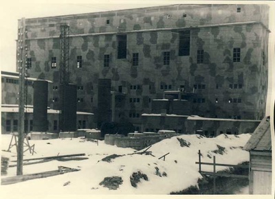Building of tunnel ovens in the stone oil fireplace factory  duplicate photo