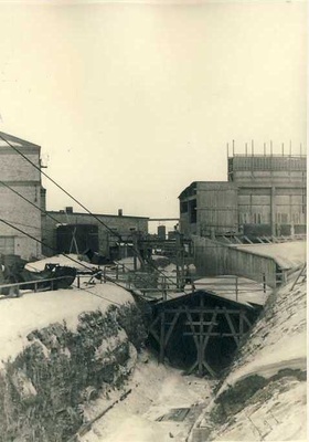 Stone oil firestone factory rope railroad  duplicate photo