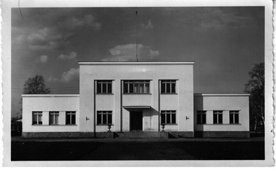 Photo postcard. Stone oil. Oil shale industry folk house.  duplicate photo