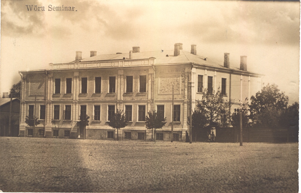 Fotopostkaart. Võru. Võru I 8-kl. Kooli hoone.