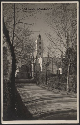 Postcard, Viljandi, upper part of the Trepimäe, Raekoda  duplicate photo