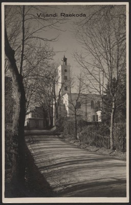 Postcard, Viljandi, upper part of the Trepimäe, Raekoda  duplicate photo