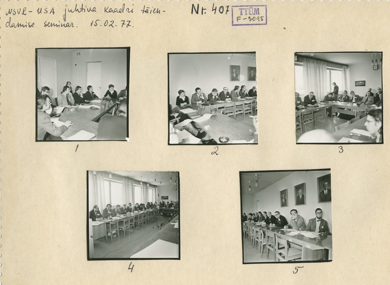 NSVL-USA juhtiva kaadri täiendamise seminar TPI nõukogu saalis, 15.veebr. 1977.a.