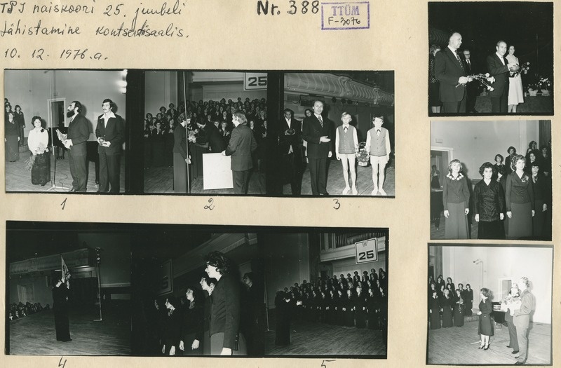 TPI naiskoori 25 aasta juubeli tähistamine "Estonia" kontserdisaalis, 10.dets.1976